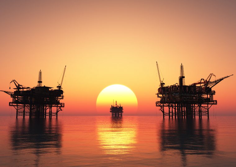 Oil Rig at late evening